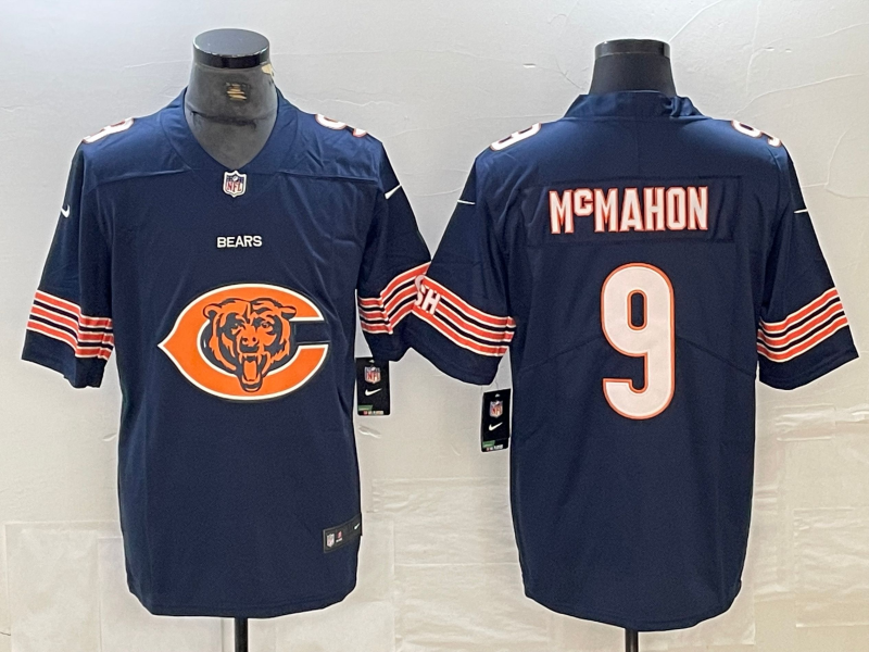 Men's Chicago Bears Jim McMahon #9 Navy Retired Jersey